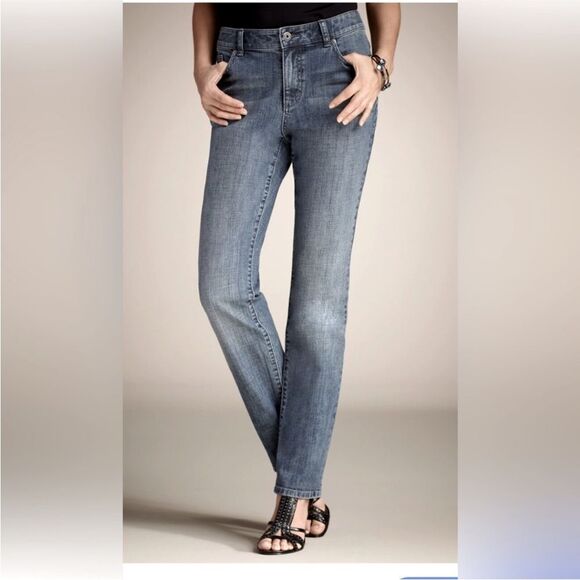 Chico’s | Women’s Platinum Ultimate fit size 0.5 Stretch Denim Blue Jeans - Picture 1 of 14